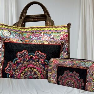 Black and Red Totes with Intricate Patterns RFC FAMP8310226F45 Made Mexico